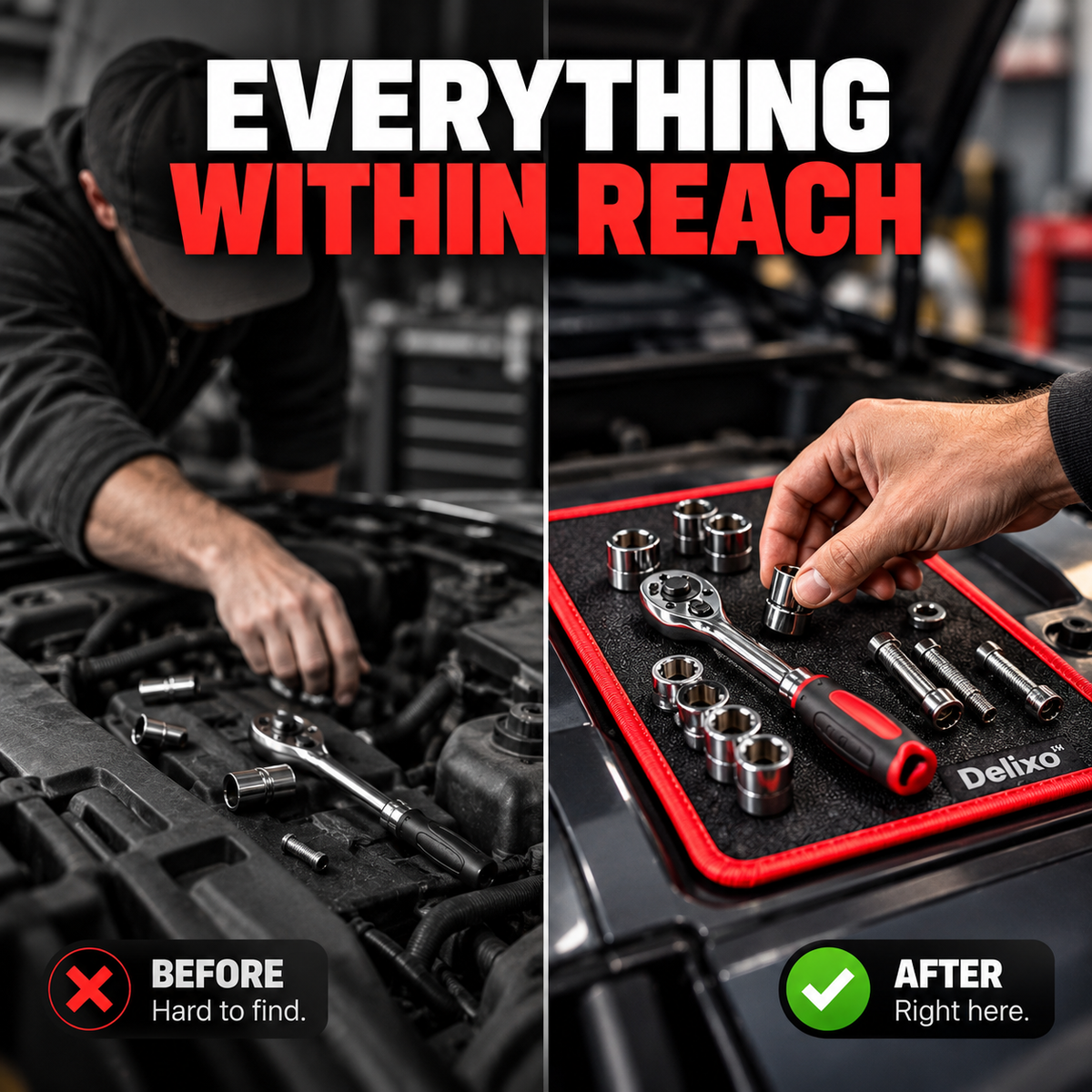Delixo™ 3-Zone Magnetic Tool Mat Set