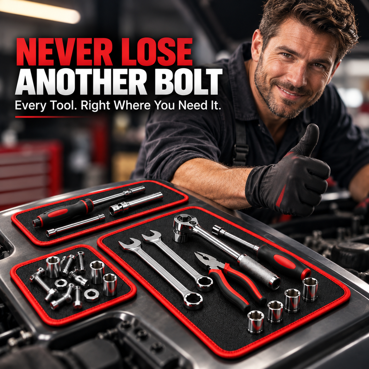 Delixo™ 3-Zone Magnetic Tool Mat Set